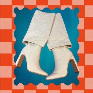Chic White Heeled Boots for Women